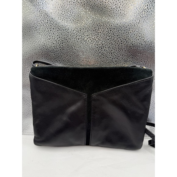 Coventry Handbags - COVEN Black Leather Suede Envelope Crossbody Shoulder Bag Purse Gold‎ Hardware